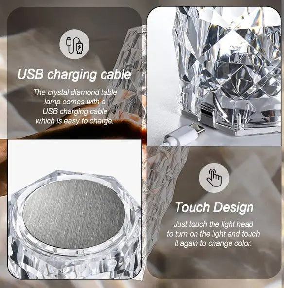 Crystal dimond table lamp
